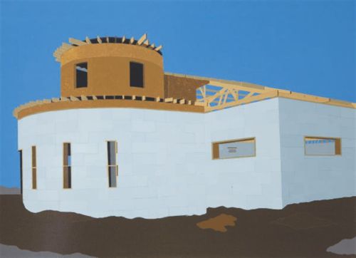 Xanadu, Skowhegan, ME, under construction    -   Daniel Rich, 2004.German, b. 1977-Enamel on plywood