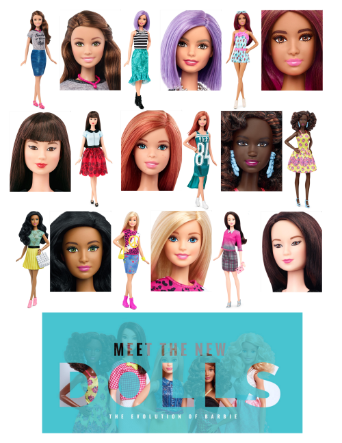 truspecialist:peachyb00:Barbie hype! I wanted a graphic that showed off all of the new Barbies so I 