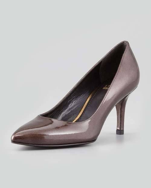 High Heels Blog Nova Patent Mid-Heel Pointy Pump, Acorn via Tumblr