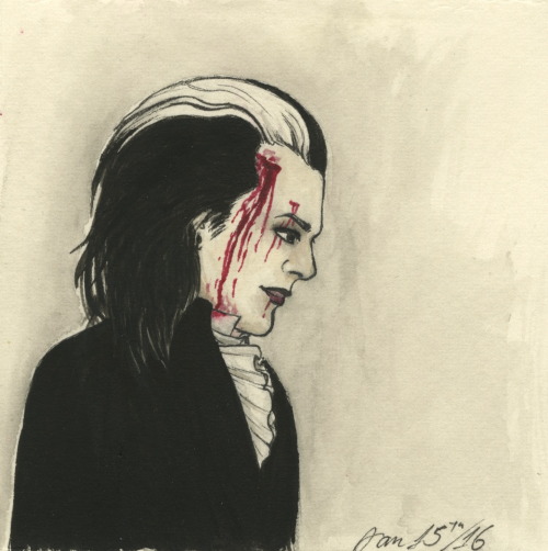 Several days ago I stayed up very late and did 3 small watercolours of Dave Vanian. I’ve been making