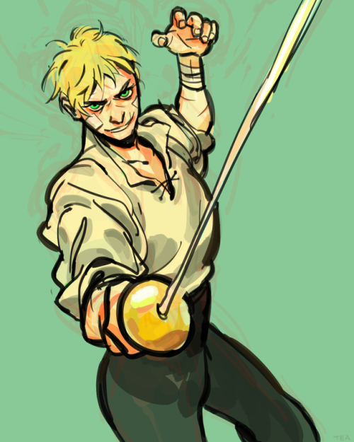 sketchytea:had enough time to do some quick drawings of @iyuro‘s fruk fencing stuff because who can 