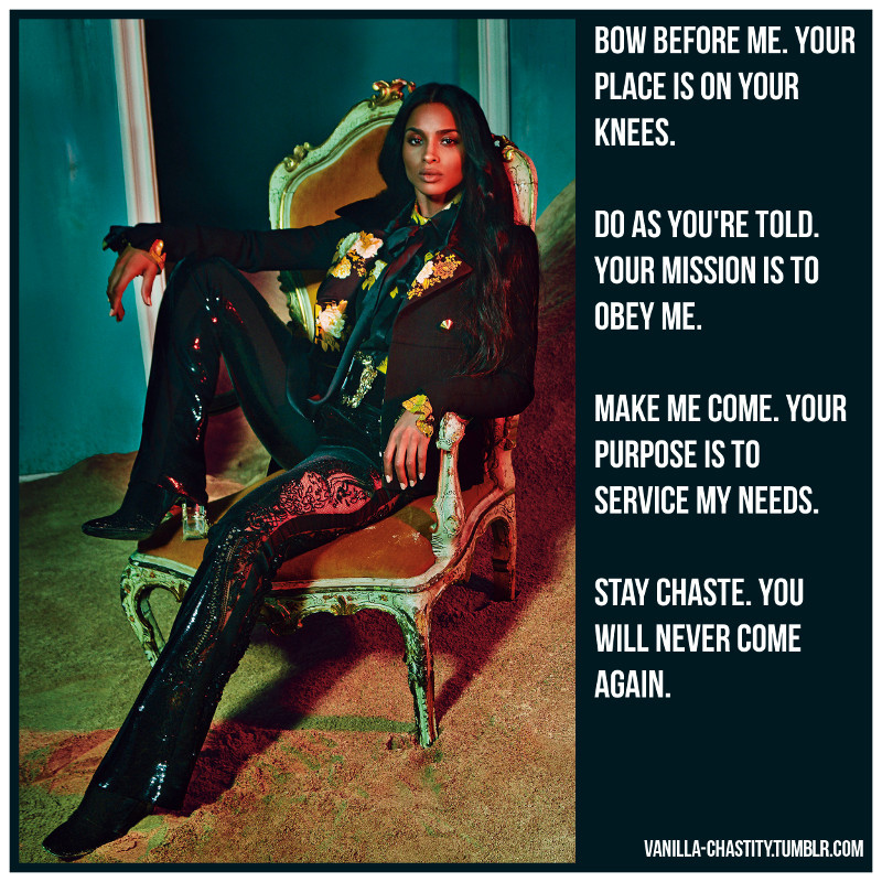 vanilla-chastity:  Bow before me. Your place is on your knees.Do as you’re told.