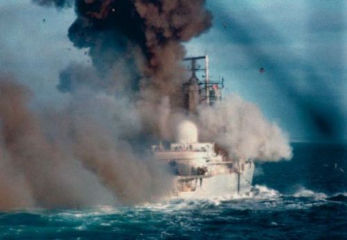 bmashine:May 25, 1982 near the Falkland Islands Argentine aircraft was sunk by bombs destroyer HMS C