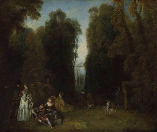 View through the Trees in the Park of Pierre Crozat, 1715, Jean-Antoine WatteauMedium: oil,canvas