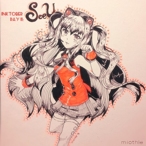 [Inktober Day 11]: Vocaloid - SeeU Why are you so cute