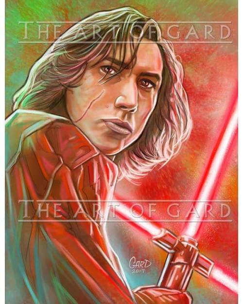 Kylo Ren, The Last Jedi #KyloRen #AdamDriver #StarWarsTheLastJedi #TheArtofGard #fanartist