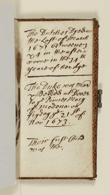  The Births, ages & deaths of Their Royal Highnesses Children. c. 1677-8 This small notebook rec