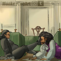 monkeycupart: The Duke of Braintree My wife wanted me to redraw a scene from the wolf of wallstreet with John and Thomas for her birthday and my baby gets what my baby wants 