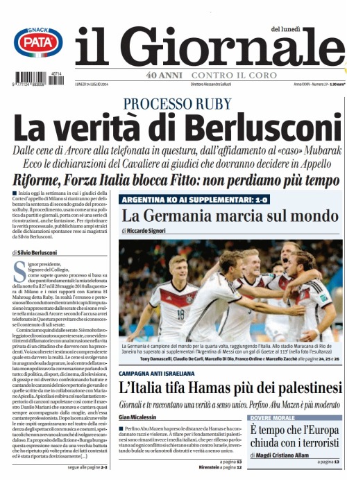 Il Giornale 14 Luglio 2014