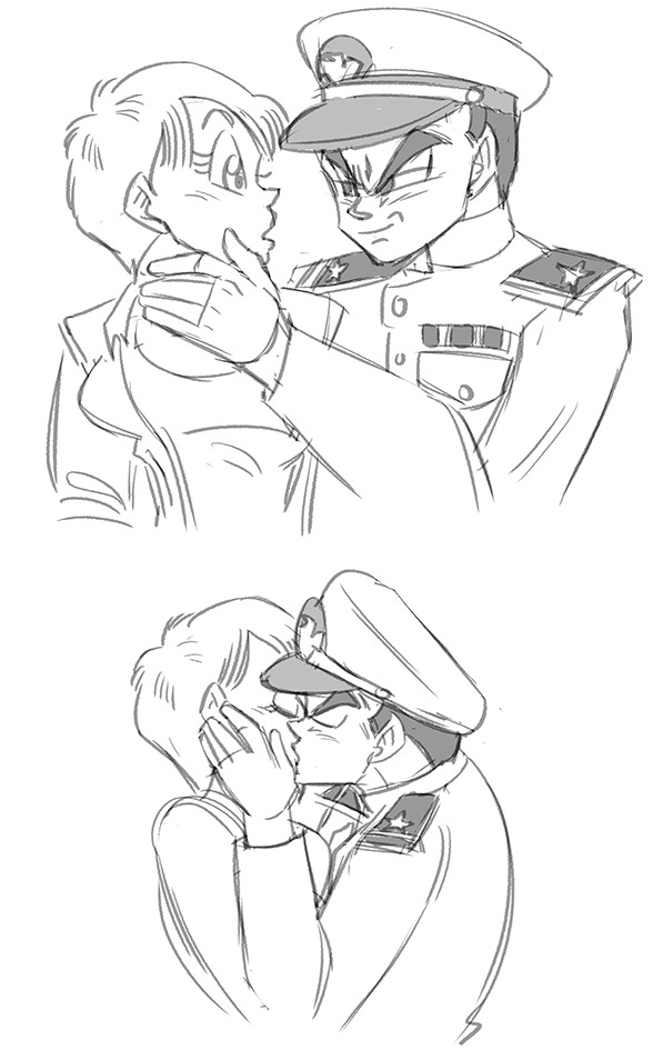 @ladyvegeets on twitter asked for Vegeta in a Naval Officer uniform and this scene