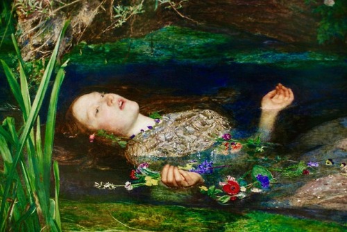 historyofartdaily: John Everett Millais, Ophelia, detail, 1851–1852, Tate Britain, London, source