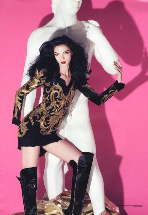 Mariacarla Boscono for Hercules Magazine Fall/Winter 2010 Over-the-knee boots by Casadei