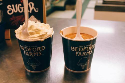 Bedford x MA: It was cold and snowy and dark, and we drove for an hour to get homemade ice cream at 