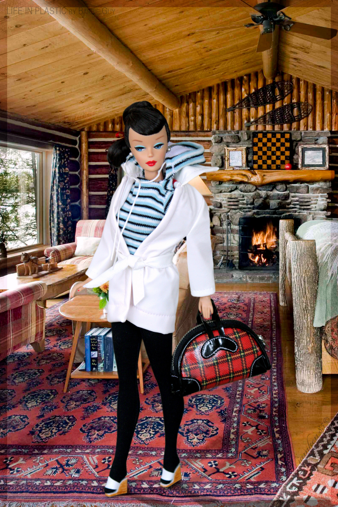 Weekend Escape to the Ski Chalet. In this photo: Student Teacher Barbie® doll wearing Winter Weekend repro fashion.