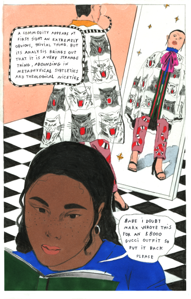 melek zertal, illustration, drawing, risography, risoprint, tiny splendor, gucci, marx