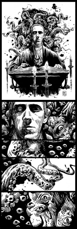 fhtagn-and-tentacles:H.P. LOVECRAFT by Francesco Francavilla