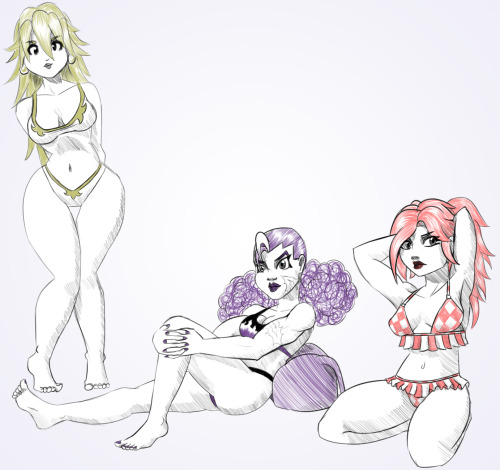 Practice doodles. I don’t draw girls enough&hellip; so I practiced some.(Hey, that middle girl is ac