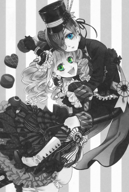 bluebelltears:  Edit: KuroshitsujiCharacters: Ciel Phantomhive and Elizabeth MidfordNote: I did a little CielLizzy edit! I’m so bored but I have homework but I’m avoiding it. 