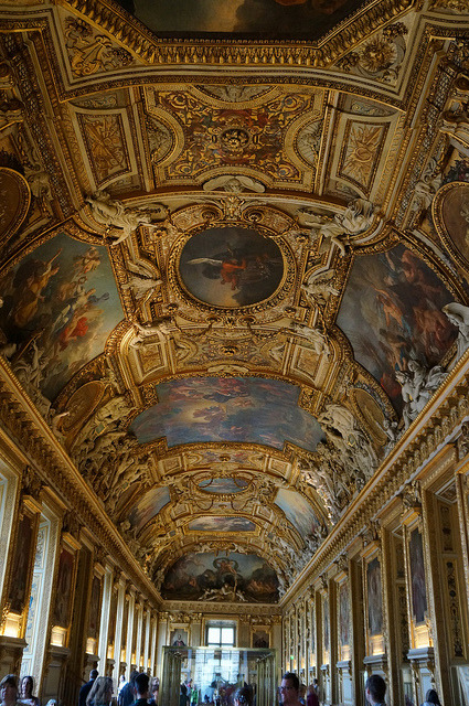 Ceiling of Apollo Gallery at Louvre Museum in Paris, France (by eric).