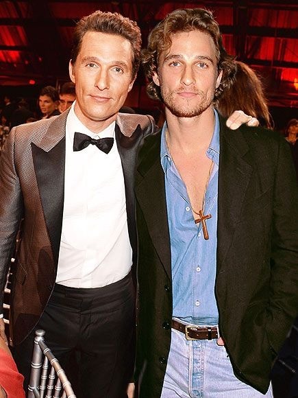 Celebrities posing with their younger selves