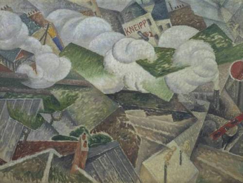 artist-severini: Suburban Train Arriving in Paris via Gino SeveriniSize: 115.6x88.6 cmMedium: oil, c