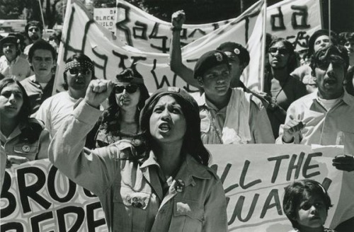 humblepirate:femmefatalist:angrypeopleofcolorunited: HAPPY INTERNATIONAL WOMEN’S DAY!!!  I am here for this.   1. Kathleen Cleaver speaking at a Black Panther rally 1969 2. “Yellow Power to Yellow People” in front of the court house in Oakland,