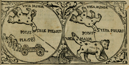 Ursa Minor, Ursa Major and Plaustrum constellations, from Cosmographia (1524) by Peter ApianThe Euro