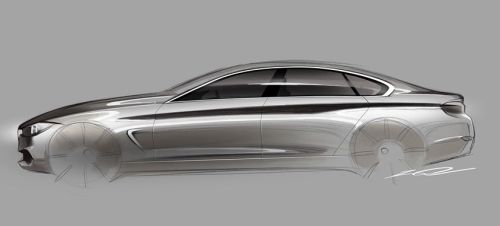 2014 BMW 4 Series Gran Coupe official sketch.(via Cardesign.ru)