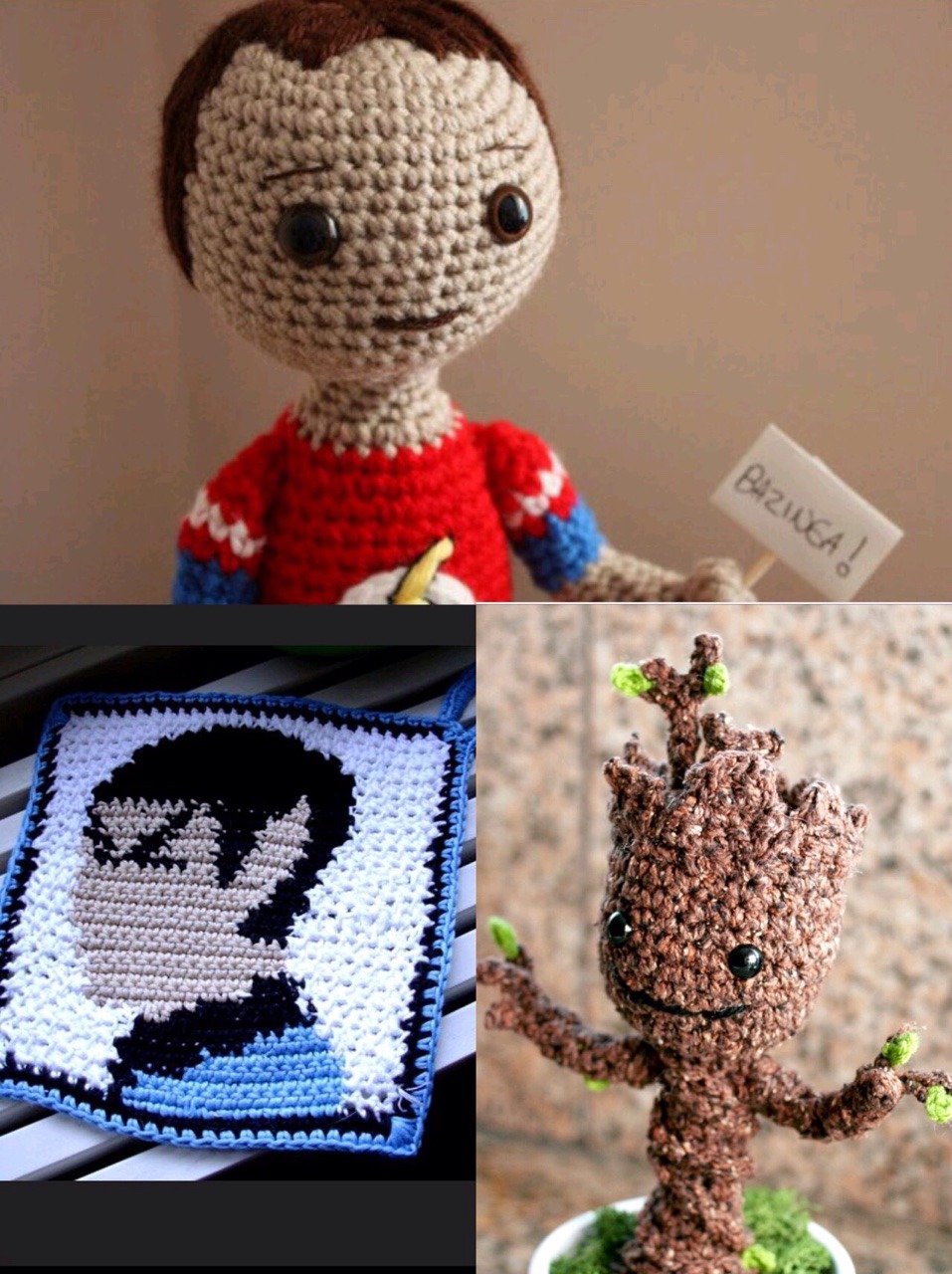 Crochet level - genius.  From  http://guff.com/23-geeky-crochet-creations-thatll-leave-you-in-stitches