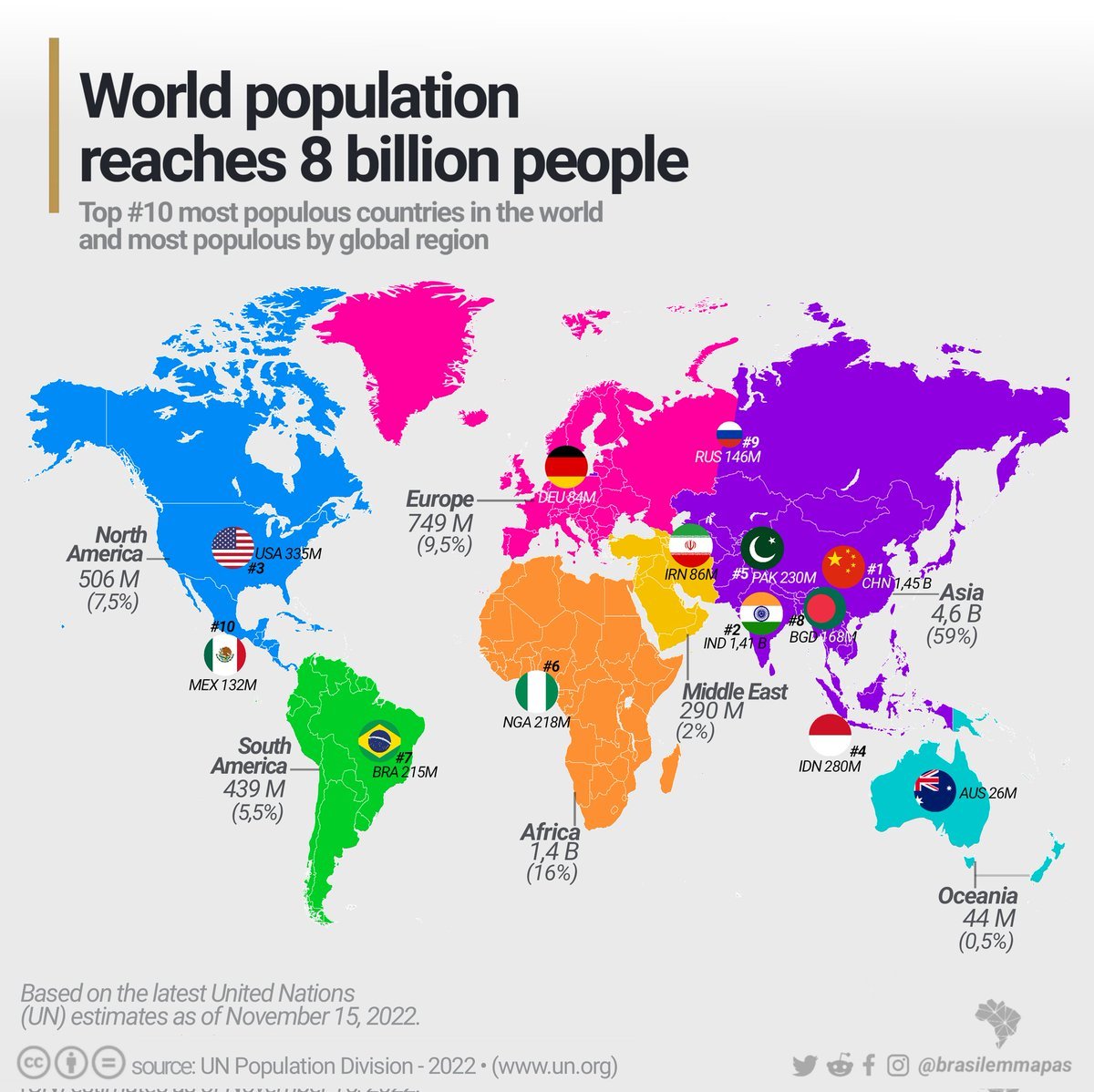 World population reaches 8 billion people. by... - Maps on the Web