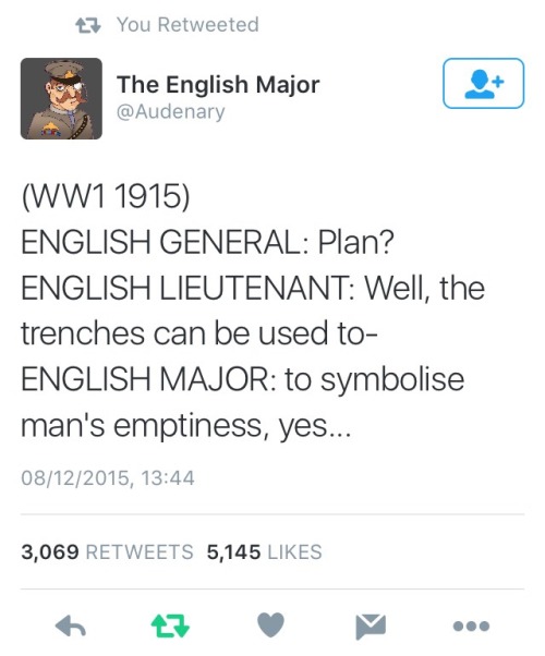 literaryreference: It took me a second to realize this was a pun and not a joke about WWI-related li