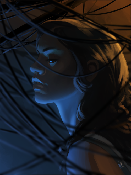 blackdistractionart: A quick Chell painting I did inbetween school work Commission Info My Print sho