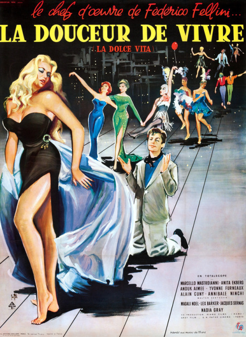 La Dolce Vita (Consortium Pathé, 1960). Yves Thos Artwork.