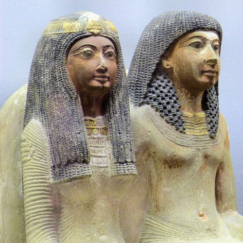 19th dynasty seated figure of the priest Neye and his mother Mutnofret, 1250 BC