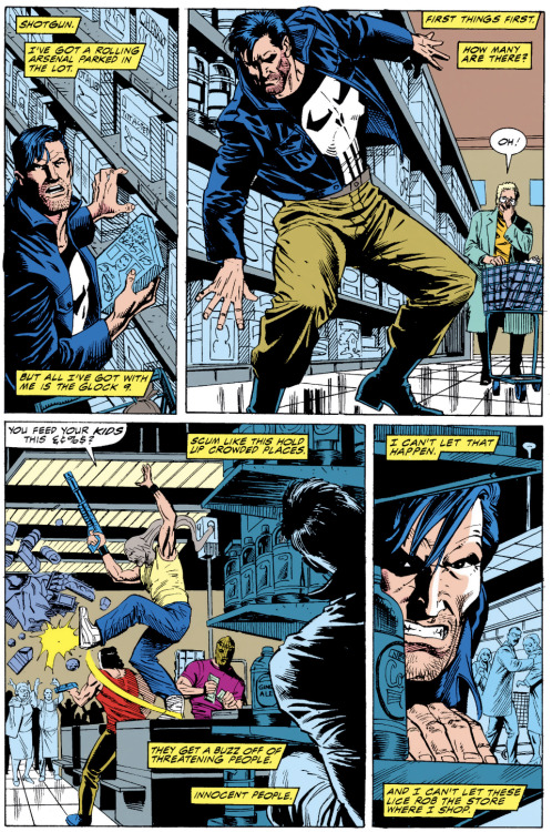 stryfeposting:the punisher vol 2 #63written by chuck dixon, pencils by tod smith, inks by josef rubi