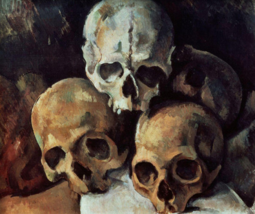 Pyramid of skulls, 1898-1900Oil on canvas painting, by Paul Cézanne (French, 1839-1906).Rmn-Grand Pa