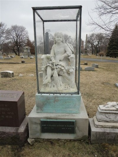 unexplained-events:  The Haunted Funeral Monument of Inez Clark  The glass-enclosed