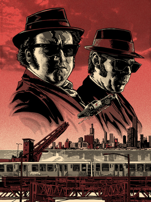 xombiedirge:  Elwood and Joliet Jake by Tim Doyle / Tumblr / Store 18” X 24” screen print with metallic inks. S/N regular edition of 75 and Variant edition of 30.  Available first at this weekend’s Renegade Craft Fair and then online 2pm