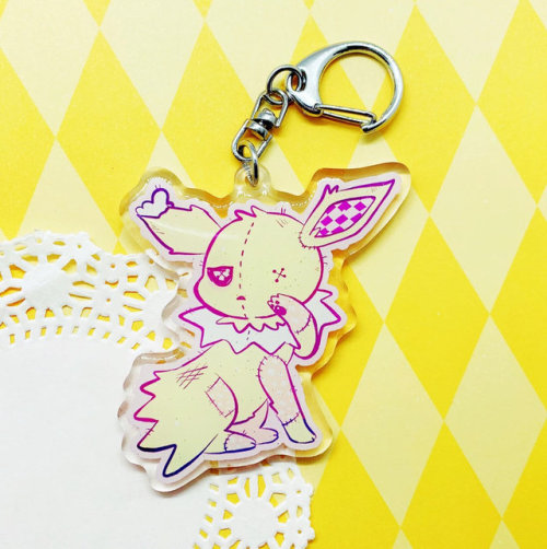retrogamingblog: Eeveelution Plush Charms made by BlackberryALaMode