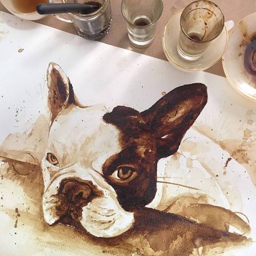 culturenlifestyle:  Coffee Illustrations by Maria Aristidou Professional coffee artist Maria Aristidou (previously featured here) composes portraits of vintage icons by using coffee as watercolor. Often featuring classical icons, such as the Star Wars
