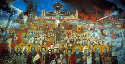 this painting of Ilya Glazunov called ‘Russia the Eternal’. eternal despair of this godd