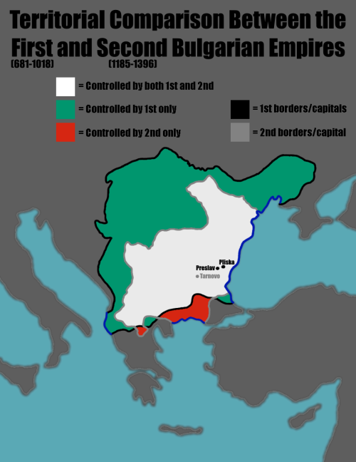 cuirassier:mapsontheweb:Territorial comparison between First and Second Bulgarian Empires.Tzar Simeo