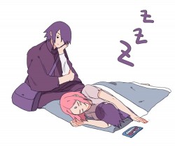 terrondeazucar:  Taking a nap - SasuSakuby naki  