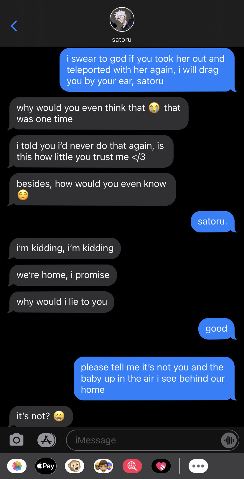 JJK MEN TEXTING YOU WHEN THEY‘RE ALONE WITH YOUR BABY 