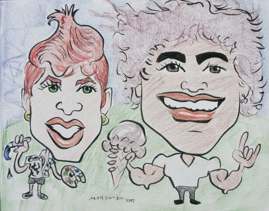 These are caricatures I did at Dairy Delight in Malden, MA.   02 Sept 2013