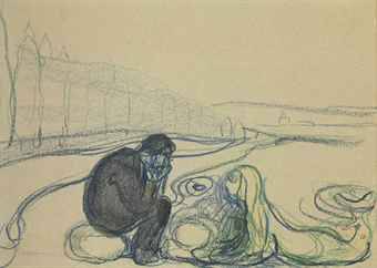 Melancholy Man and Mermaid (Encounter on the Beach) -  Edvard Munch  1896-1902Norwegian 1863-1945Pas