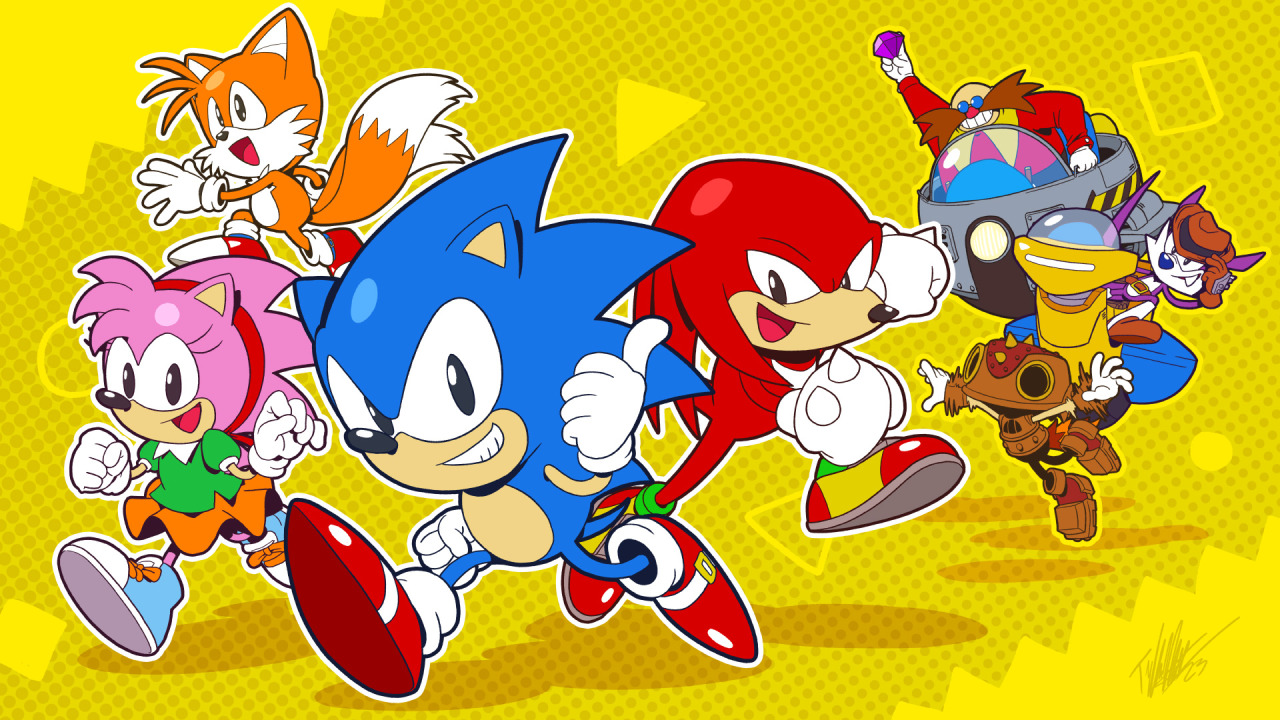 sonic the hedgehog, tails, knuckles the echidna, metal sonic, mighty the  armadillo, and 1 more (sonic and 2 more) drawn by tyler_mcgrath