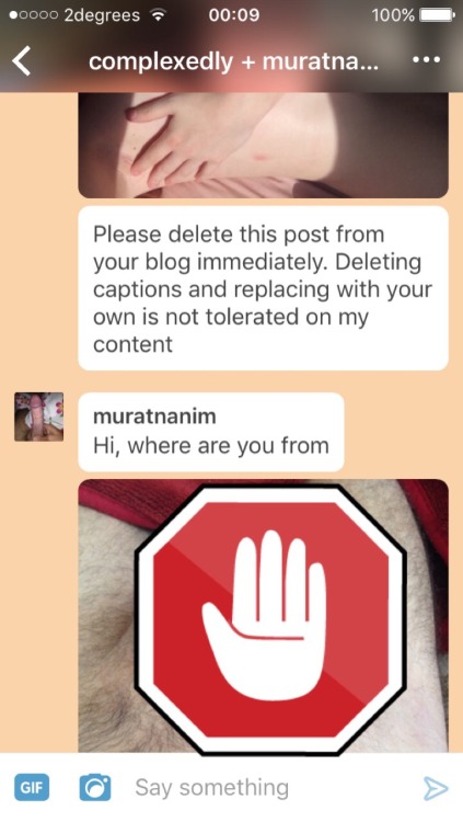 I’ve been back on for five minutes and this shit is already happening. Y'all are disgusting.  Http://muratnanim.tumblr.com@complexedlyblocklist