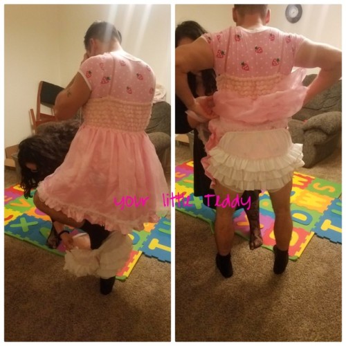 It was a pretty eventful friendsgiving abdl party. Miss Jackie put me in a dress then I got spankies