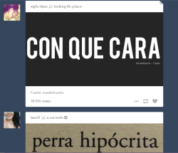 miilusionmiproblema:  “Con que cara, perra hipócrita”  